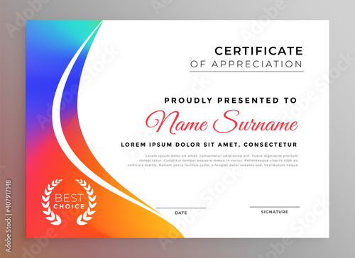 nice colorful diploma certificate template design