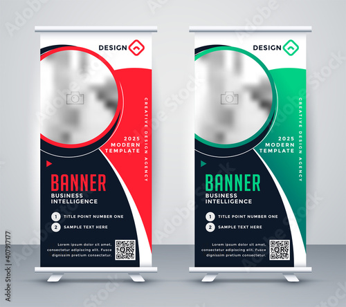 stylish roll up business standee banner design