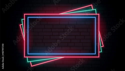 colors neon frame in stacking style design