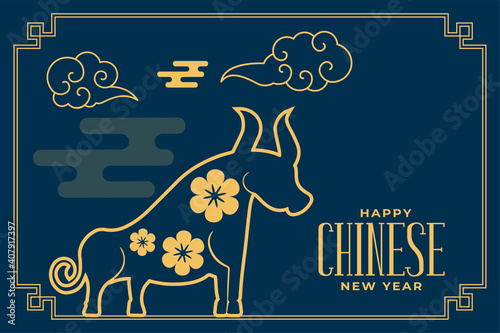 Abstract happy chinese new year of ox greeting