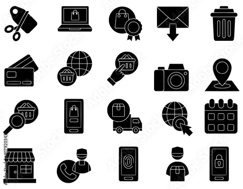 business and user interface set of icons