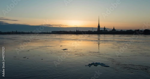 Timelapse. The fortress. Saint-Petersburg.