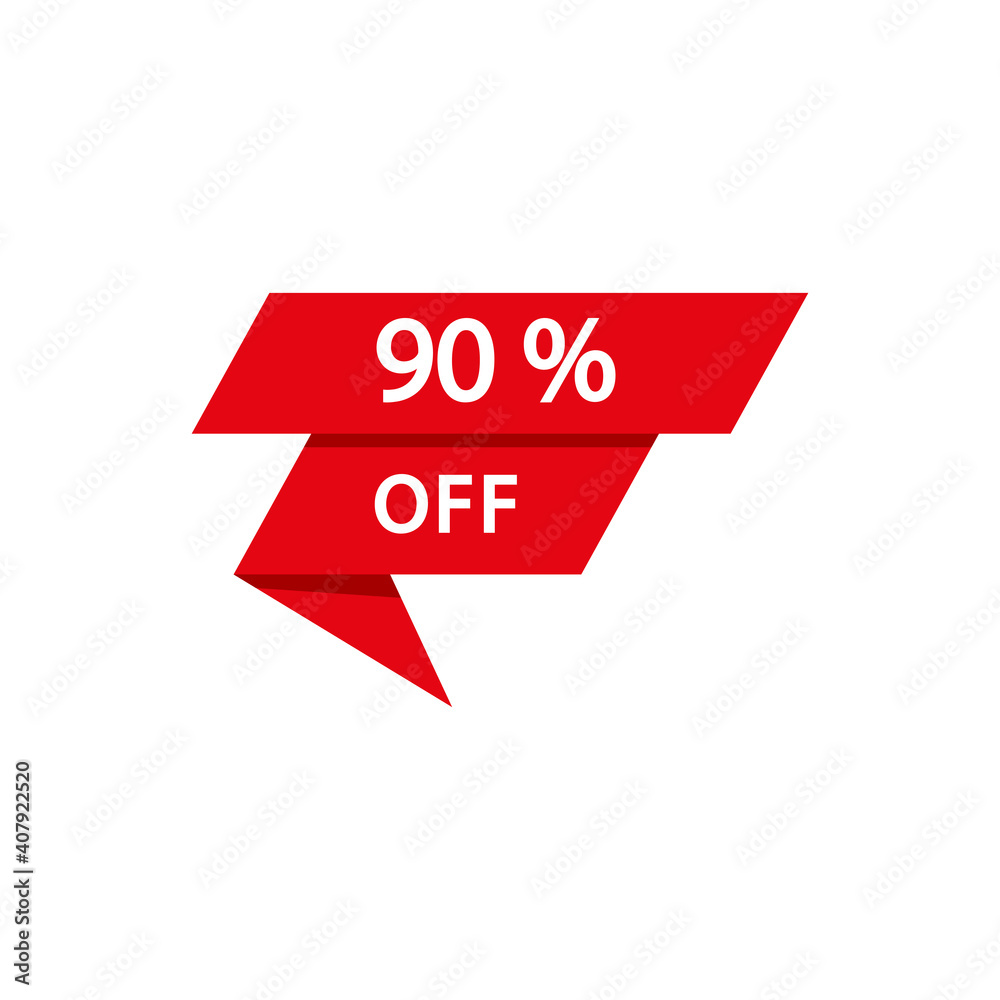 Etiqueta de 90% de descuento. Concepto de promociones, ofertas y descuentos Etiqueta de 90% de descuento. Concepto de promociones, ofertas y descuentos
