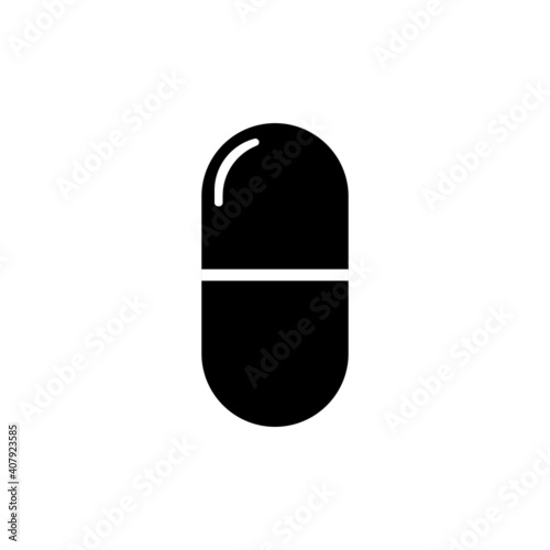 Pill capsule icon vector illustration flat style