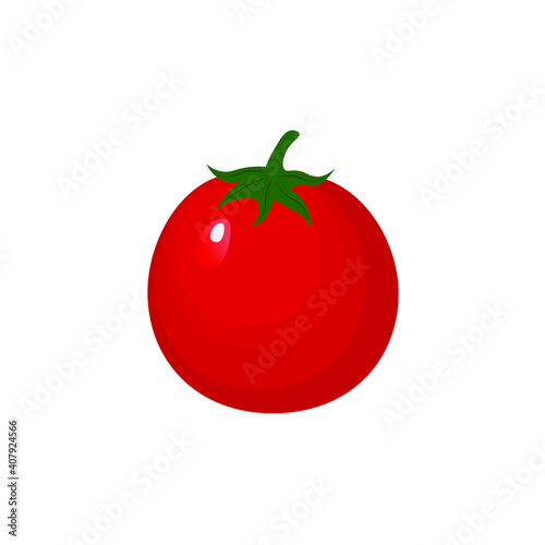 red tomato on white background