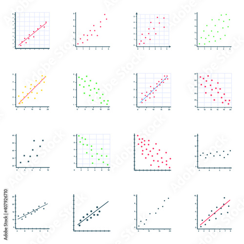 
Pack of Scatter Plots Flat Icons
