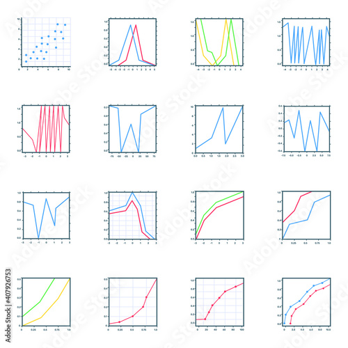 
Pack of Scatter Plots Flat Icons
