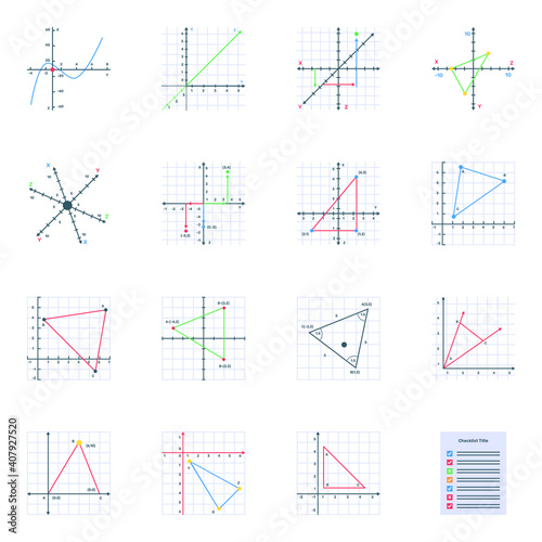 
Pack of Scatter Plots Flat Icons
