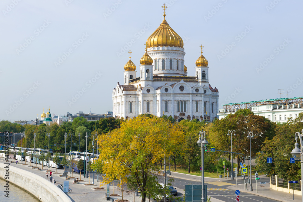 View of the Cathedral of Christ the Savior on a sunny September day, Moscow