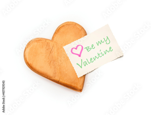 Herz aus Holz "Be my Valentine"