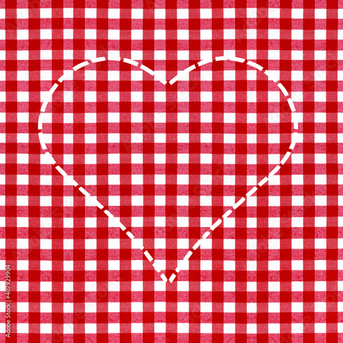 Karierte Herzchen aus Stoff zum Valentinstag