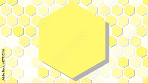 Background of yellow honeycombs. Honeycombs. Vector illustration. Yellow. Background. Honey.3d. Copy space.	