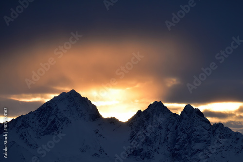 Sunrise in Alaska's Chugach mountains