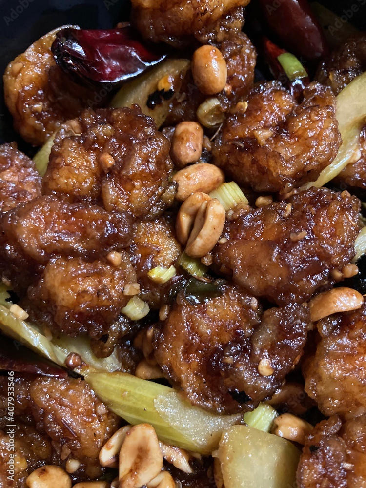 Kung Pao shrimp top down