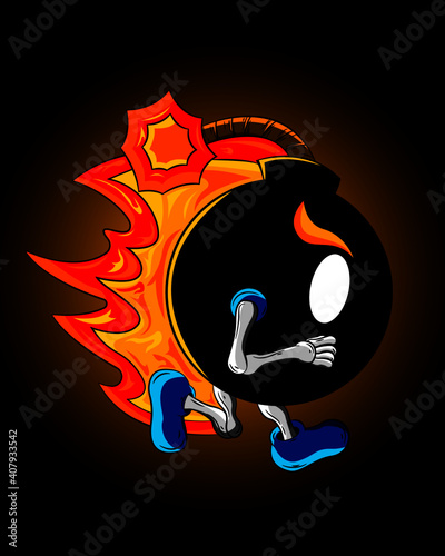 Ilustración de bomba corriendo