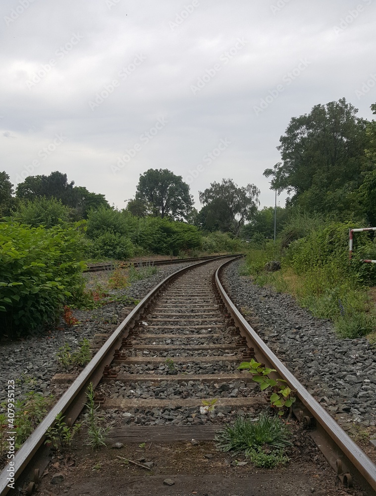 railway in the countryside Schienen Gleise