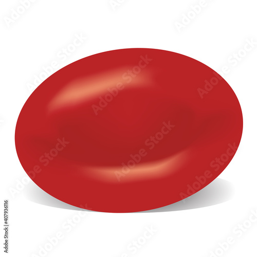 Red blood cell isolated on a white background