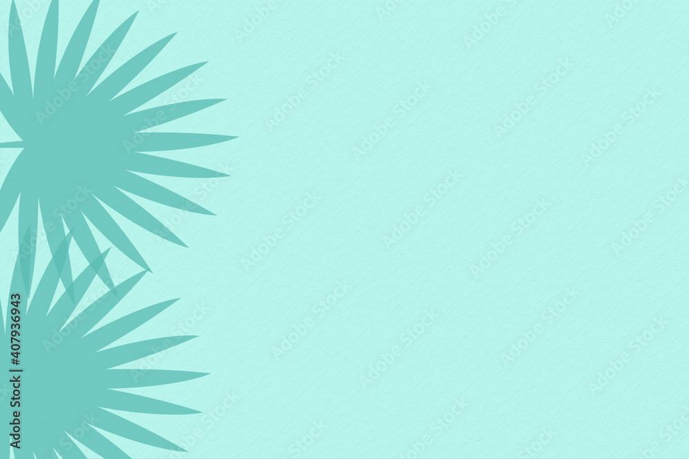 Mint Blue cement texture wall leaf plant shadow background.Summer tropical travel beach with minimal concept. Flat lay pastel color palm nature.. Mint Blue cement texture wall leaf plant shadow background.Summer tropical travel beach with minimal concept. Flat lay pastel color palm nature..