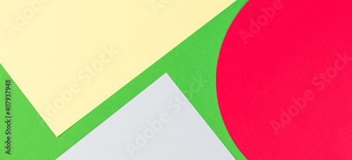 Free Download Abstract colored paper texture background. Minimal geometric shapes and lines in green, yellow, blue, red colors - GFXLoad