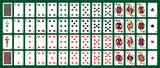 Poker playing cards, full deck - Green background in a separate layer