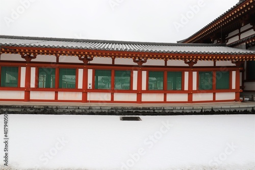 奈良 雪景色の薬師寺