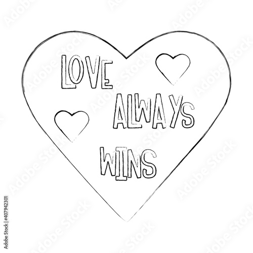 Valentine's Day, Mother's Day, wedding. Print  Heart with text 