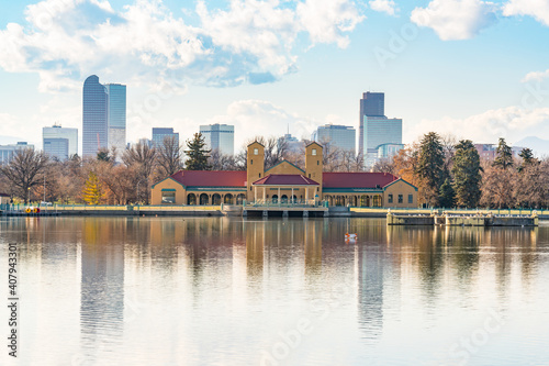 Denver, Colorado City Skyline from City Park