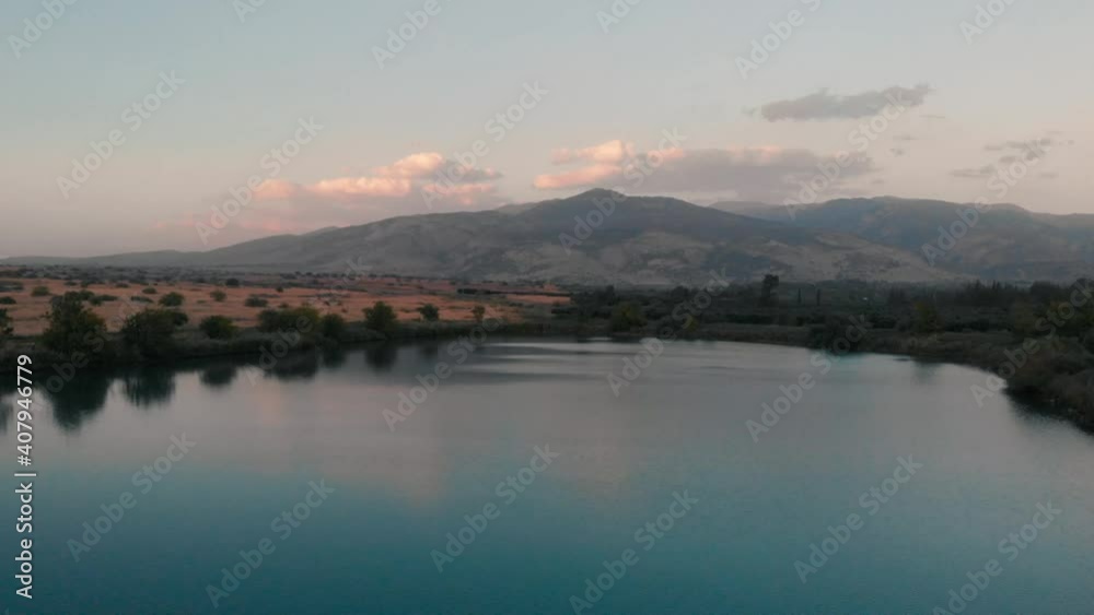 Drone Shot On The Lake In The Valley Drone Shot On The Lake In The Valley