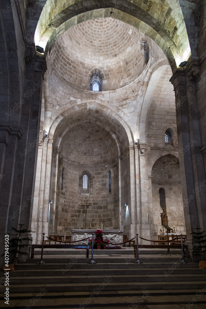 Jerusalem, Israel, January 30, 2020: Interior of St. Anne's Church next to Pool Bethesda in Jerusalem