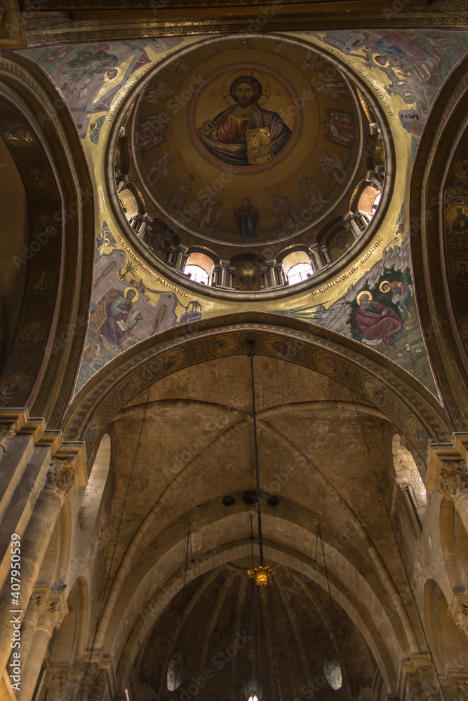 The Catholicon is the church at the center of the Church of the Holy Sepulchre in Jerusalem