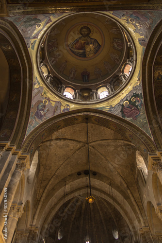 The Catholicon is the church at the center of the Church of the Holy Sepulchre in Jerusalem