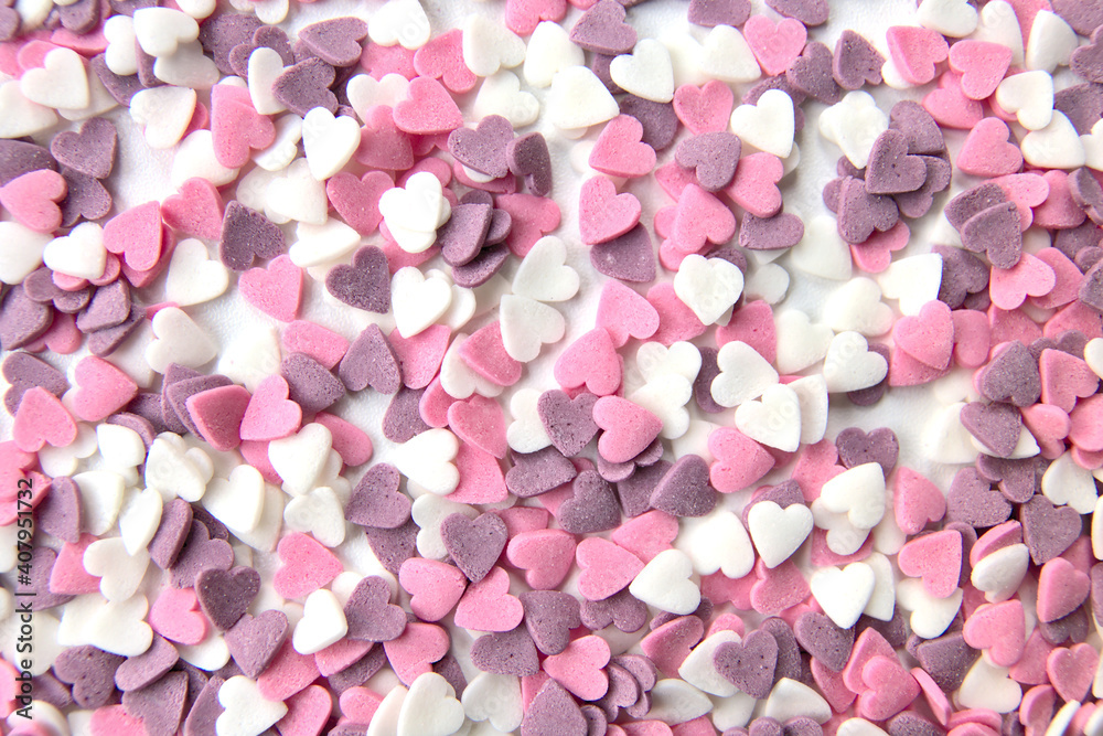 Delicious pink Valentine's Day sugar hearts and ornaments in pink, purple and white show I love you to your girlfriend and beloved people with precious diamonds and red hearts jewelry as special gift Delicious pink Valentine's Day sugar hearts and ornaments in pink, purple and white show I love you to your girlfriend and beloved people with precious diamonds and red hearts jewelry as special gift