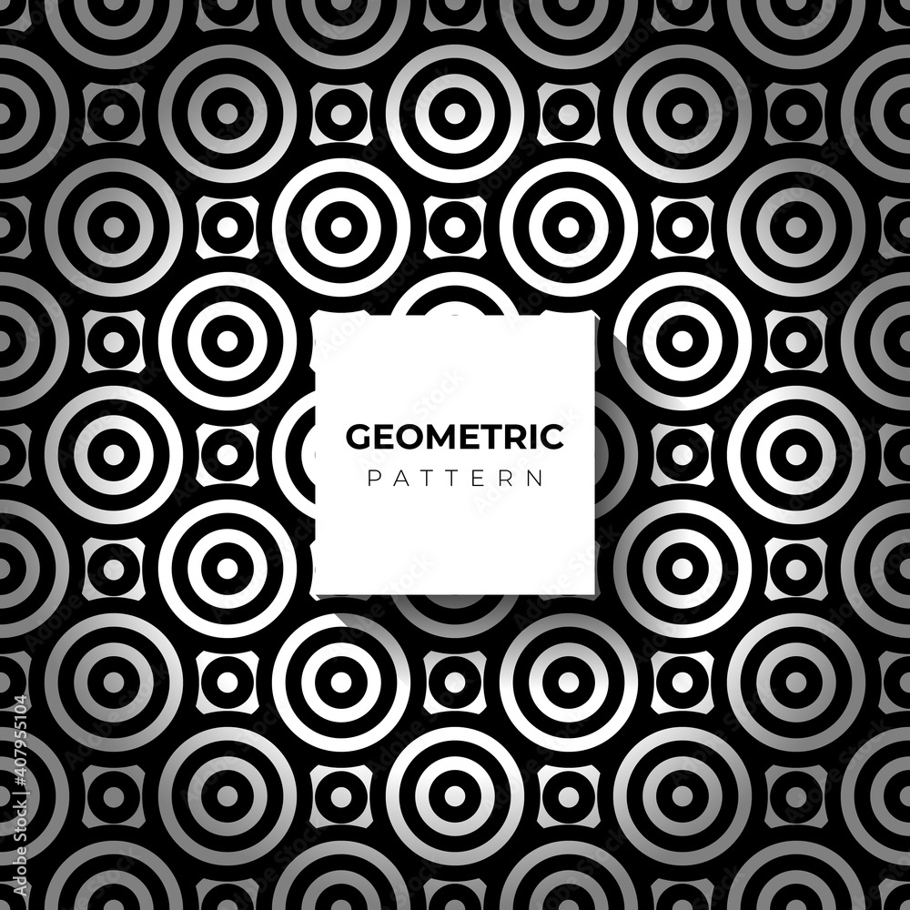 Pattern geometric line circle abstract seamless black line
