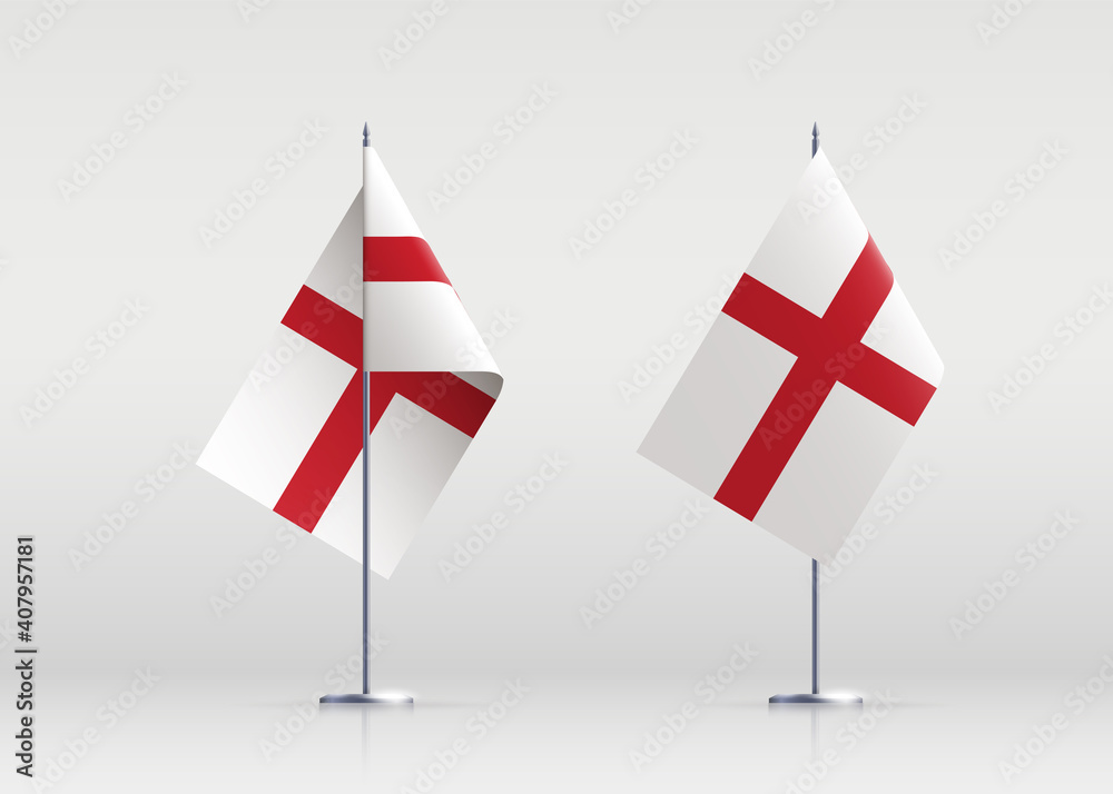 England flag state symbol isolated on background national banner. Greeting card National Independence Day of the part of the United Kingdom. Illustration banner with realistic state flag. England flag state symbol isolated on background national banner. Greeting card National Independence Day of the part of the United Kingdom. Illustration banner with realistic state flag.