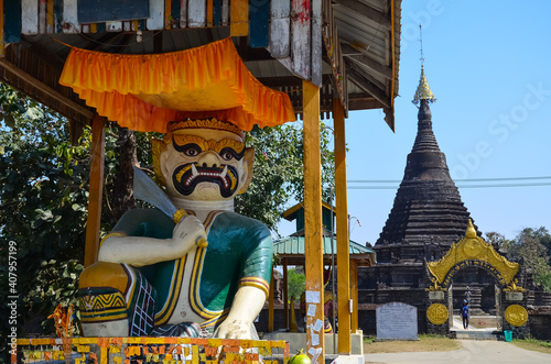 Beautiful shot of the landmarks in Mrauk U, Myanmar photo