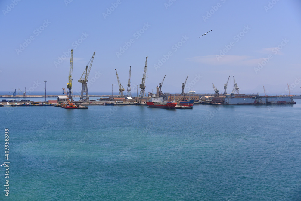 Blue Mediterranean Sea Water In Marina Port Blue Mediterranean Sea Water In Marina Port