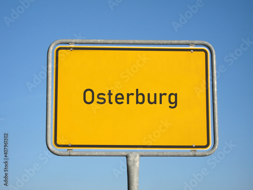 Ortsschild Osterburg photo