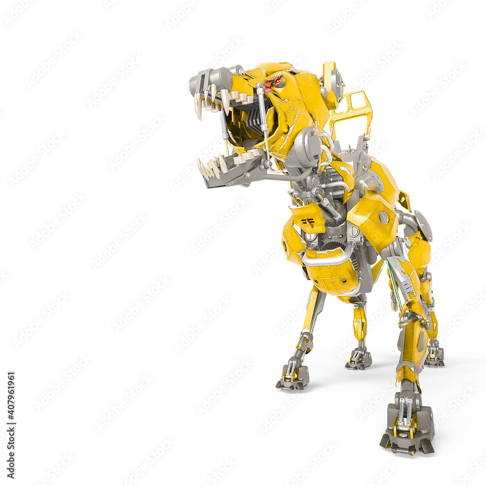 cyber security dog is doing a defend pose in white background cyber security dog is doing a defend pose in white background