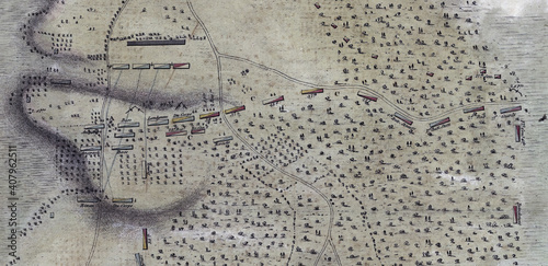 Fototapeta Historical map of the American Revolution in 18th century