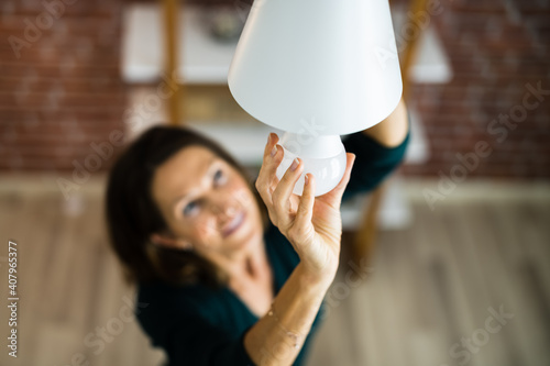 Electric LED Lightbulb Change In Light