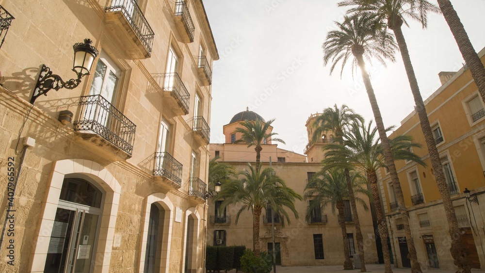 Plaza Santisima Trinidad and Alicante Town Hall in the historic center of Alicante