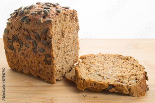 Real grain bread.Healthy bread for breakfast.