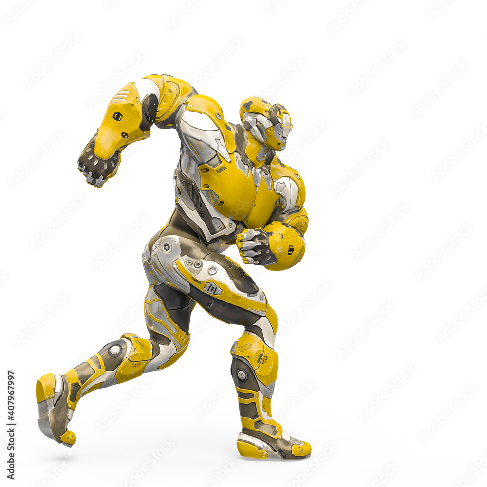 futuristic astronaut is walking in white background futuristic astronaut is walking in white background