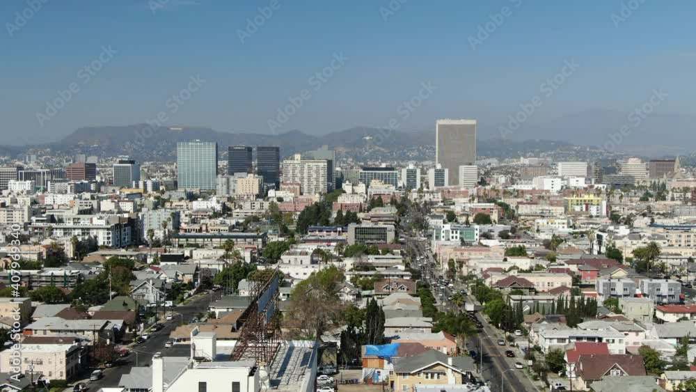 Los Angeles Wilshire Center from Pico Normandie Aerial Shot Right Los Angeles Wilshire Center from Pico Normandie Aerial Shot Right