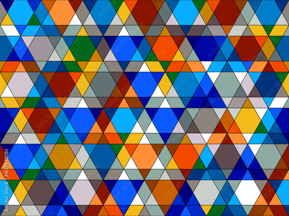 Seamless pattern of triangles. Pattern for packaging. Full colour. Template. Bright. Abstract background. Seamless pattern of triangles. Pattern for packaging. Full colour. Template. Bright. Abstract background.