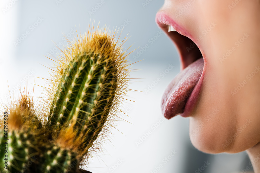 Sexy Woman With Long Tongue Stock Photo Adobe Stock