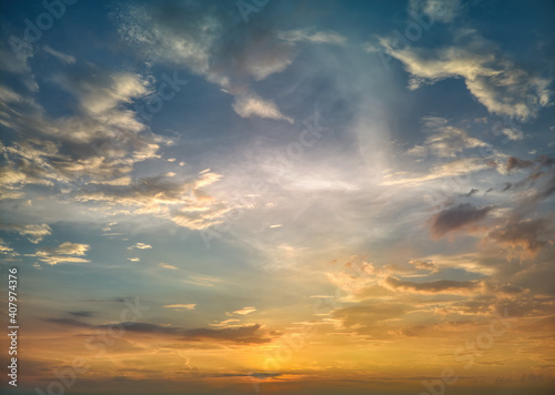 Fototapeta Naklejka Na Ścianę i Meble -  Epic Sunsets - OcuDrone Aerial Sky Images