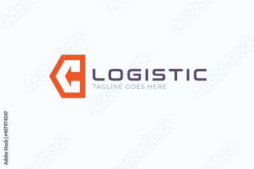 Arrow Logo, letter C with with arrow inside, Usable for Business and logistic Logos, Flat Vector Logo Design Template, vector illustration