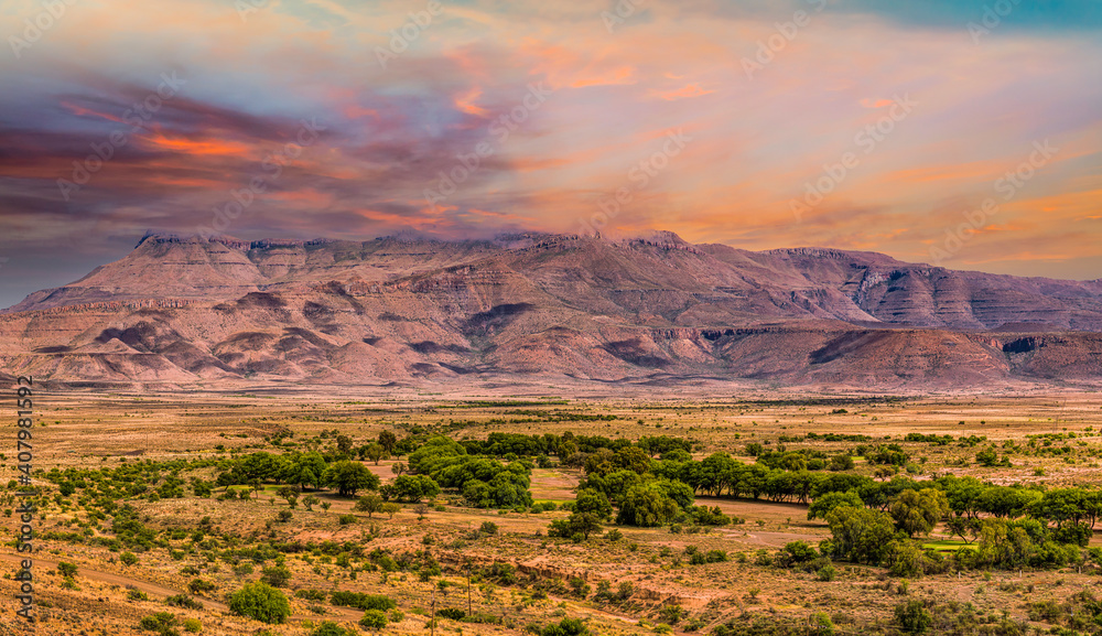 The great karoo arid mountain landscape with dramatic sky