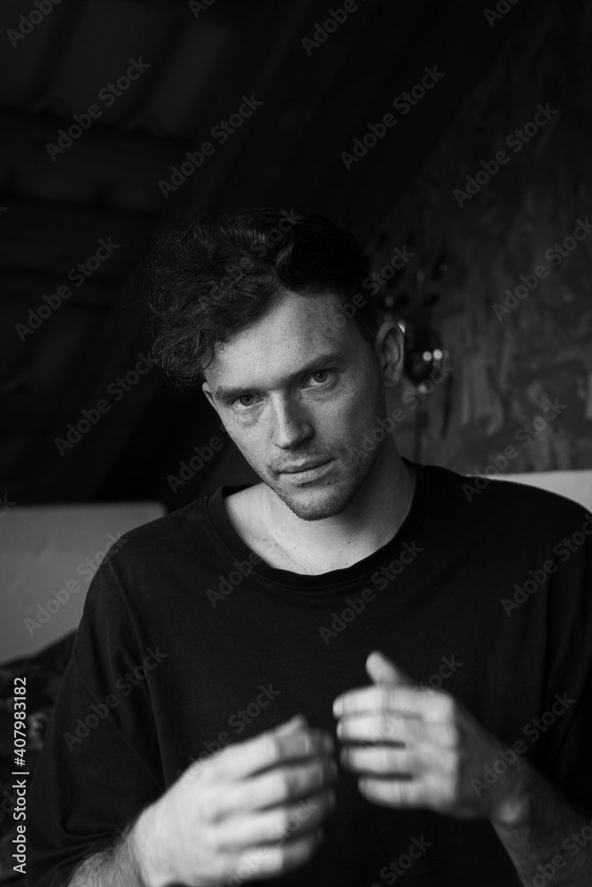 portrait of a guy in a black t-shirt
portrait of a guy in a black t-shirt